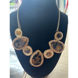 Statement Necklace Gold Chain Tortoise Shell‎ Bib Necklace Women